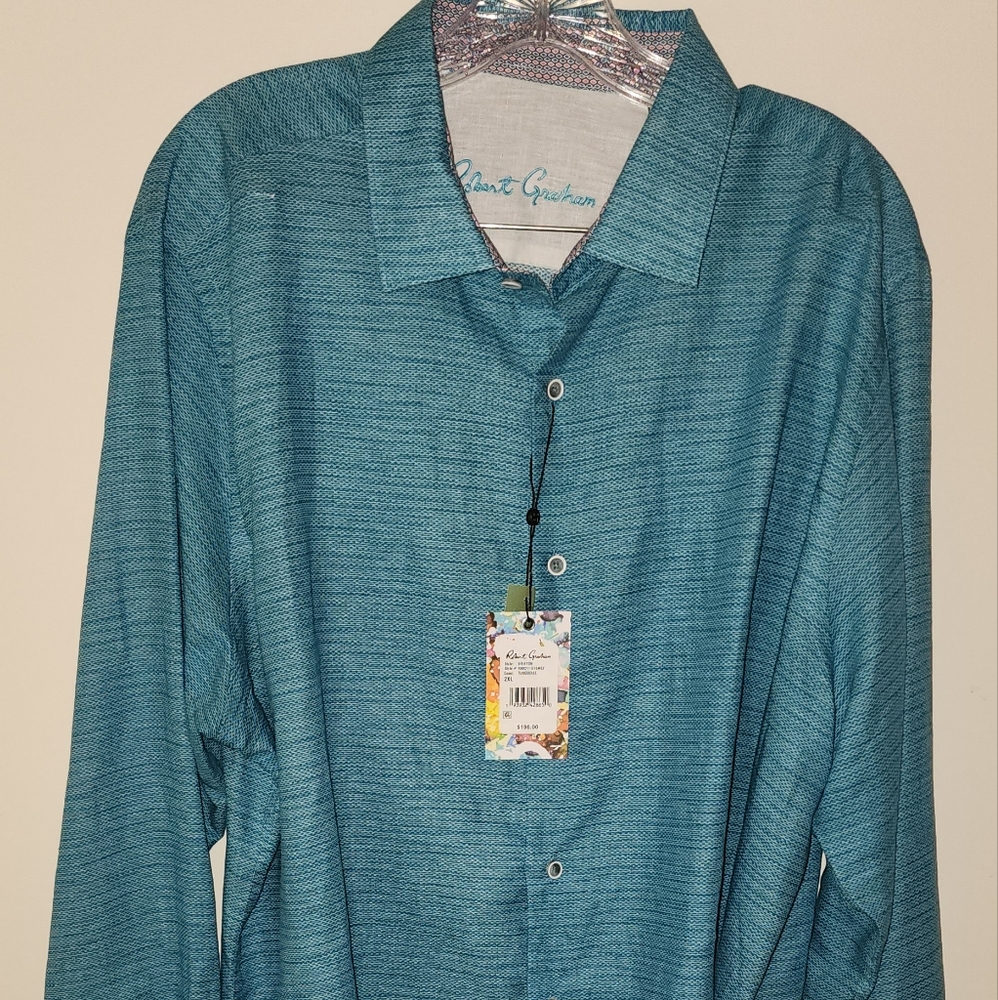 Robert Graham classic fit dress shirt, turquoise XXL